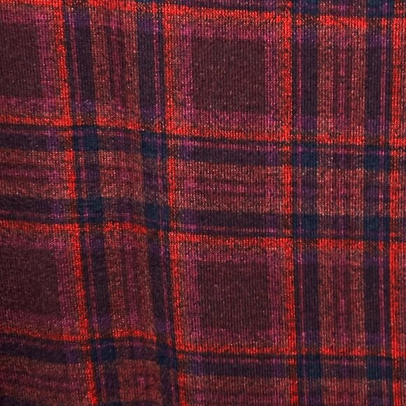 Lane Bryant size 18/20 super soft red plaid scoop neck long sleeve tunic top - Picture 2 of 8